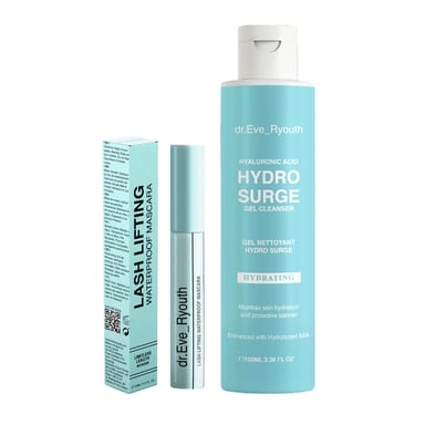 Wimperlift Waterdichte Mascara + HYALURONZUUR HYDRO SURGE GEL REINIGER 100ml