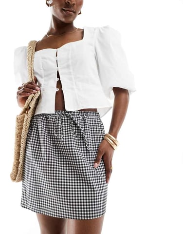 ASOS DESIGN gingham mini skirt
