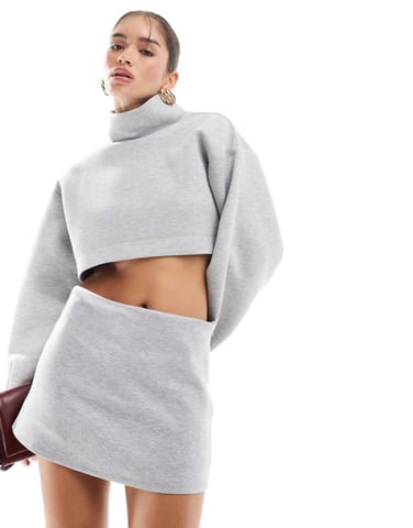 ASOS DESIGN skort in charcoal