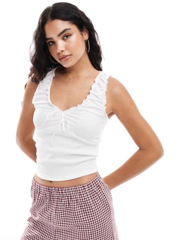 ONLY milkmaid top in white