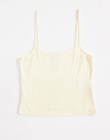 ASOS DESIGN pointelle cami top co ord in lemon
