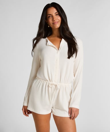 Hunkemöller Korte geribde jersey onesie