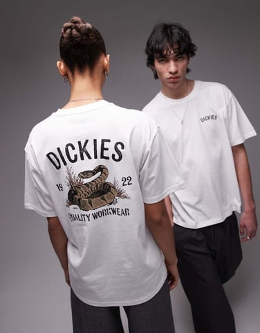 Dickies snake graphic back print t-shirt in white
