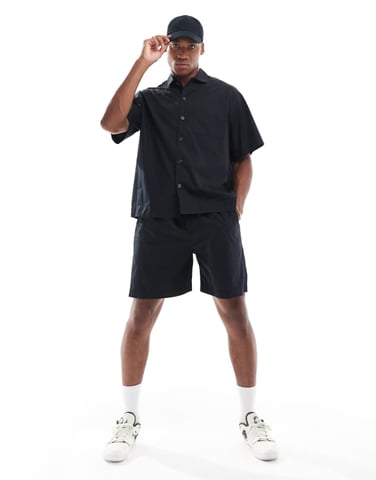 Selected co-ord shorts in black