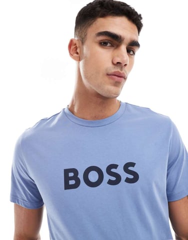 Boss strandt-shirt i blått