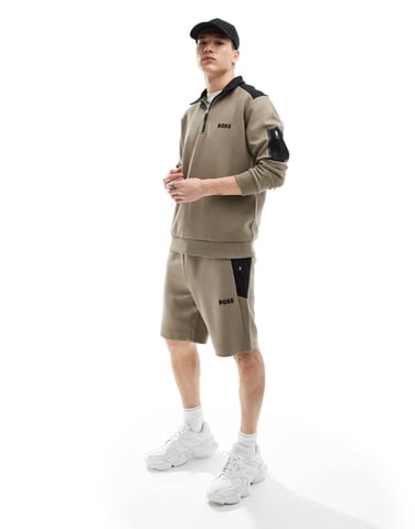 BOSS Green Headlo logoshorts i beige
