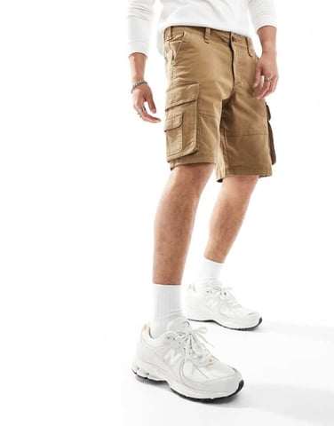 Hollister 10inch cargo shorts in tan