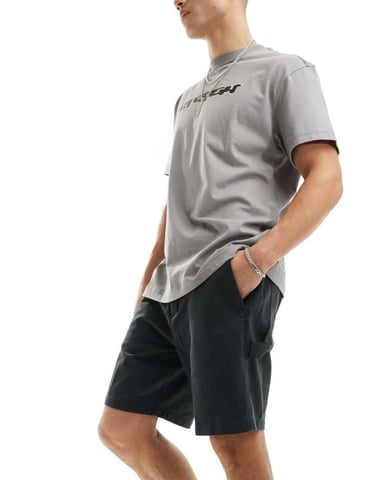 Obey big timer twill carpenter short in black
