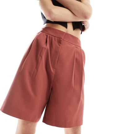ASOS DESIGN Tall tailored longline short in rust
