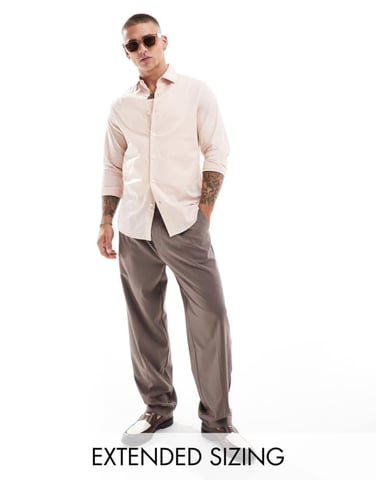 ASOS DESIGN regular fit shirt in light pink