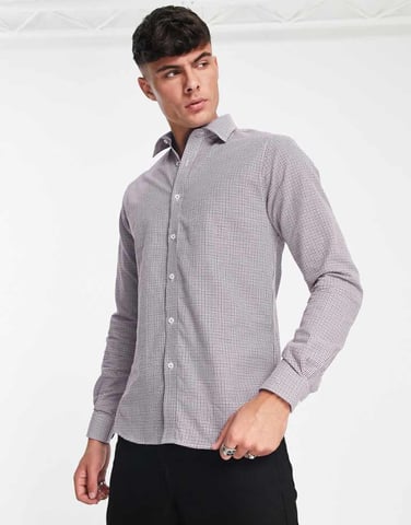 Ben Sherman check print shirt in blue and red