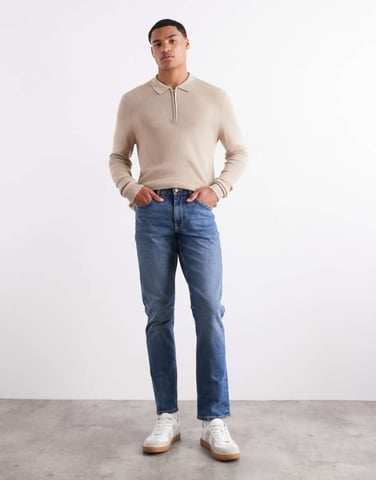 ASOS DESIGN slim jeans in mid wash blue