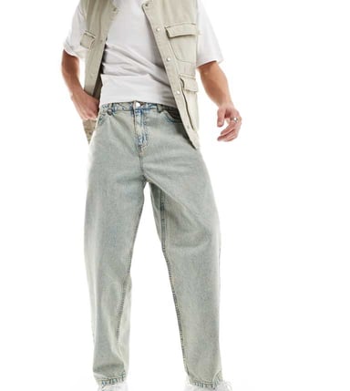 Reclaimed Vintage 90s baggy dad jean in 90s light blue