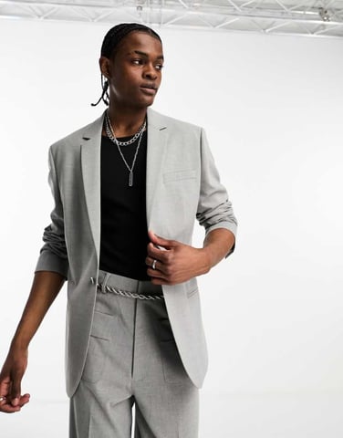 ASOS DESIGN skinny suit jacket in grey