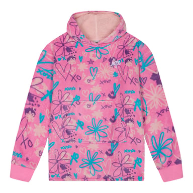 Meisjes Oversized Deken Blauw Scribble Hoodie Kinderen Fleece Warme Lounge Kleding