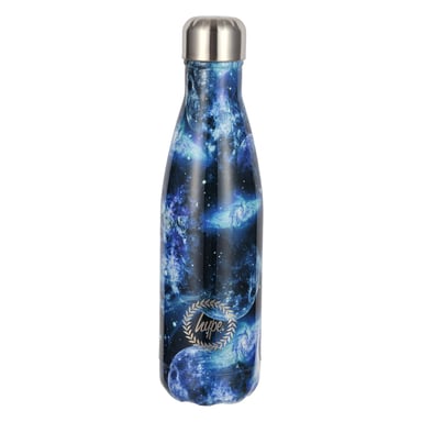 Thermische Waterfles Multi Maanprint | Blauwe RVS Levensdichte Fles