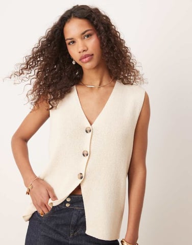 ASOS DESIGN avslappnad passform väst i färgblock