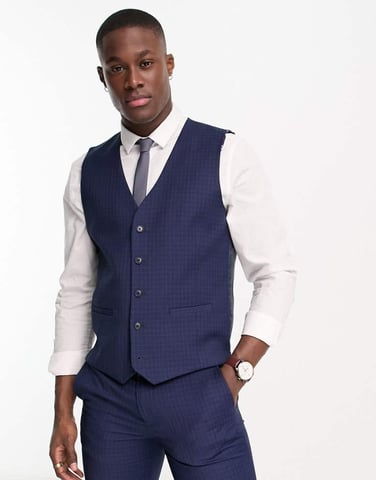 Ben Sherman waistcoat in navy check