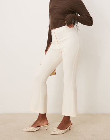 ASOS DESIGN tailored kick flare trousers in buttermilk
