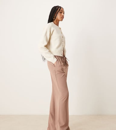 ASOS DESIGN Långa skräddarsydda byxor i mink