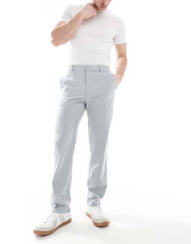 ASOS DESIGN smart slim fit trousers in grey