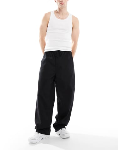 COLLUSION relaxed skate pant in black