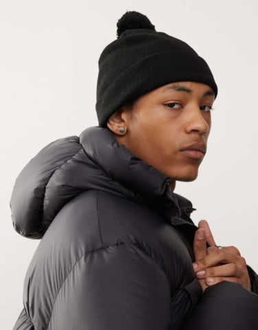 Weekday skater bobble beanie in black