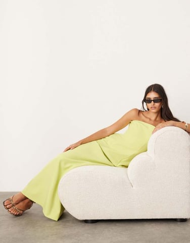 ASOS EDITION structured slim maxi skirt co-ord in green