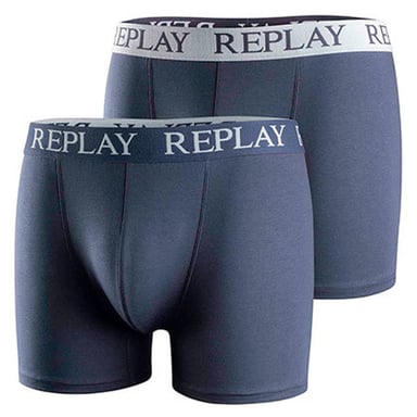 Replay Boxershorts voor heren (Set van 2) (Donkerblauw/Wit)