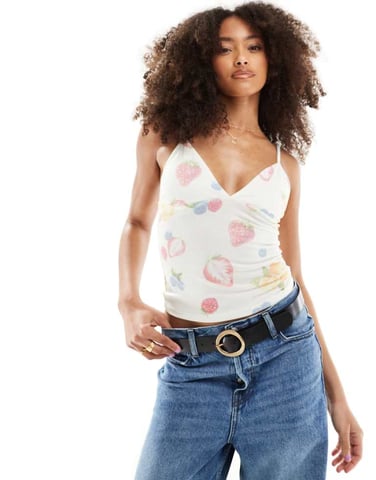 ASOS DESIGN cami top in fruit print
