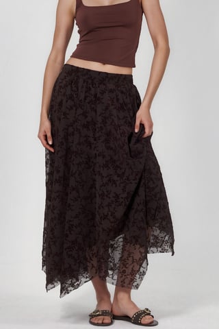 Floral Midi A-Line Skirt