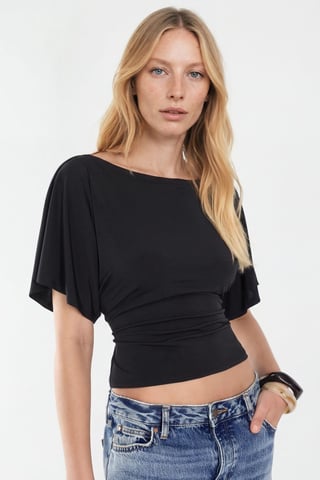 Boat Neck Knitted Top