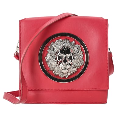 Versus Versace Medusa Axelremsväska med Flap i Rött Läder