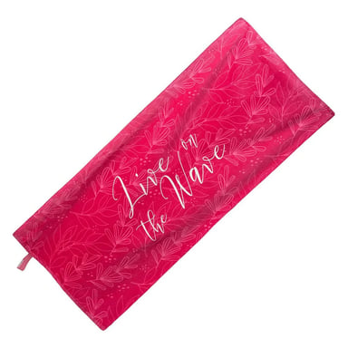 Aquawave Rannas Leaf Print Cotton Beach Towel (Pink)