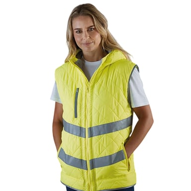 Yoko Mens Kensington Hooded Gilet (Fluorescent Yellow)