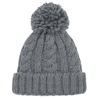 Beechfield Unsiex Adults Cable Knit Melange Beanie (Light Grey)