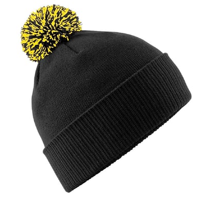 Beechfield Volwassenen Unisex Snowstar Beanie (ZWART/GEEL)
