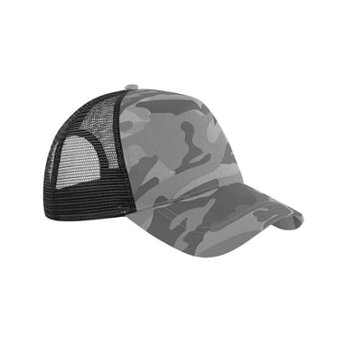 Beechfield Camo Snapback Trucker-cap voor volwassenen (Arctic)