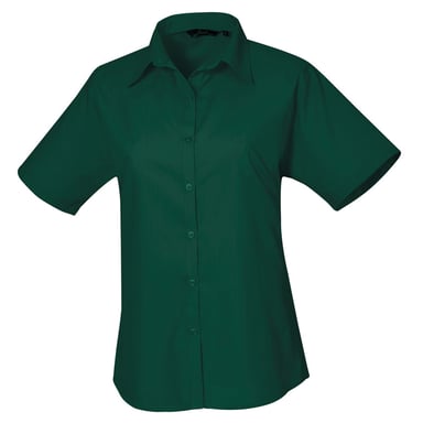 Premier Dames/Dames Popeline Blouse met Korte Mouwen (Fles groen)