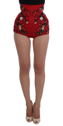 Dolce Gabbana Shorts Blommig Brodyr Hög Midja