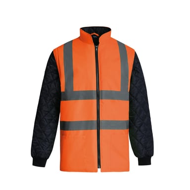 Yoko Mens Quilted Zip-off Sleeves Jacket (Fluorescent Orange)