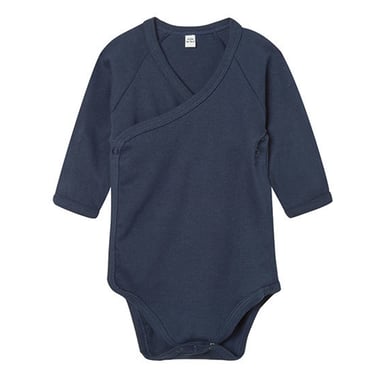 Babybugz Baby Kimono Long-Sleeved Bodysuit (Nautical Navy)