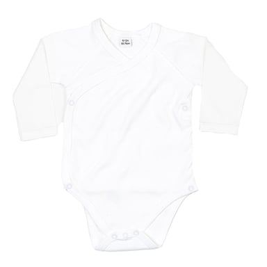 Babybugz Baby Kimono Bodysuit (White)