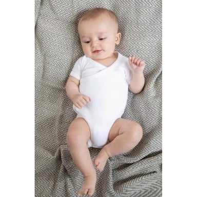 Babybugz Baby Unisex Organic Cotton Kimono Bodysuit (White)