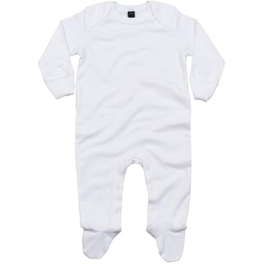Babybugz Baby Unisex Organic Cotton Envelope Neck Sleepsuit (White)