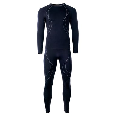 Hi-Tec Mens Ikar Thermal Base Layers Set (Black/Grey)
