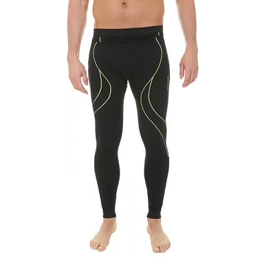 Hi-Tec Mens Ikar Logo Thermal Bottoms (Black/Lime Punch)