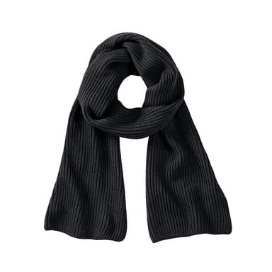 Beechfield Unisex Adult Metro Knitted Scarf (Black)