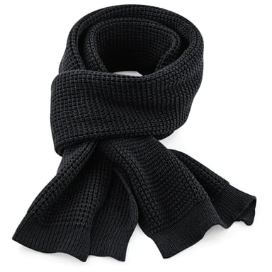 Beechfield Unisex Adult Classic Waffle Scarf (Black)