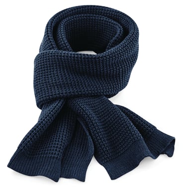 Beechfield Unisex Adult Classic Waffle Scarf (French Navy)